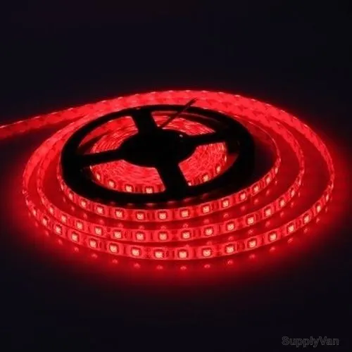 Bright LED Strip Light, 5 Mtrs, 30W, 12VDC, Red