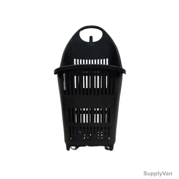 Supermarket Rolling Basket, Plastic, 95 Ltrs Weight Capacity, Black