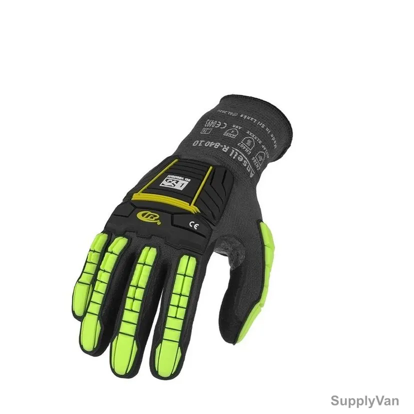 Ringers Light Duty Nitrile Coated Knitted Gloves, R840, Size11, Black/Green — image 1