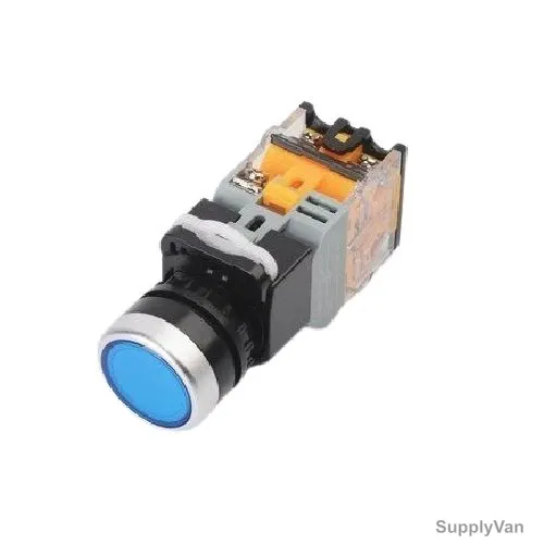 Warrior On-Off Latching Push Button Switch, 400V, 10A, Blue