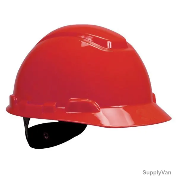 3M Plastic Ratchet Safety Helmet, 3MH-705R, Red