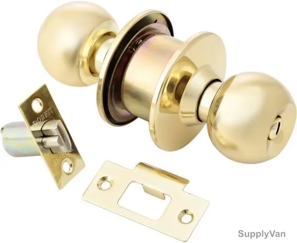 Dorfit Privacy Entrance Knob Set, 3872PBMLBK, 60MM, Polished Brass