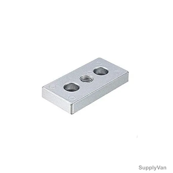 Extrusion Connecting Face Plate, 50 Series, 3 Hole, Aluminium, 50 x 100MM, PK2