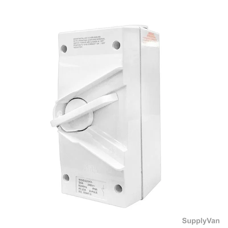 Abb Weatherproof Switch Isolator, WSD432CL, IP66, 4 Pole, 32A