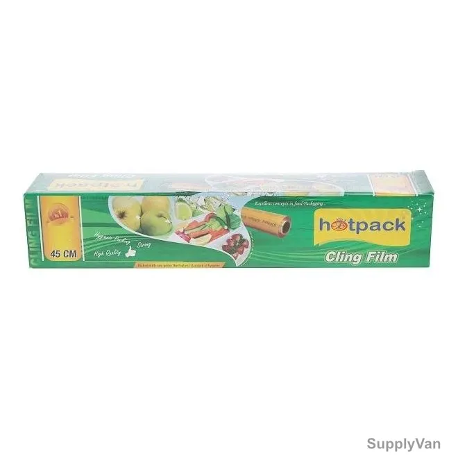 Hotpack Disposable Food Wrap Cling Film, CF45300HP, Plastic, 45CM x 300 Mtrs, 6 Rolls/Pack