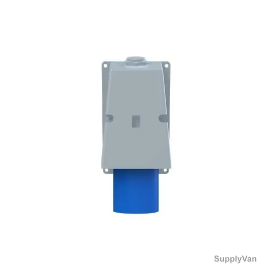 Abb Wall Mounted Socket Inlet, 263BS6, 200-250V, IP44, 63A, 2P+E, Blue