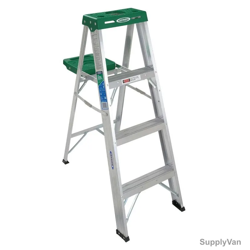 Werner Single Sided Step Ladder, 354, Aluminium, 4 Feet Height, 102 Kg Weight Capacity — image 1