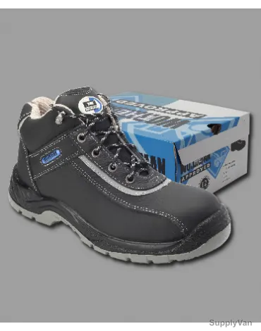Workman Classic Safety Shoes, Size40, Black, High Ankle