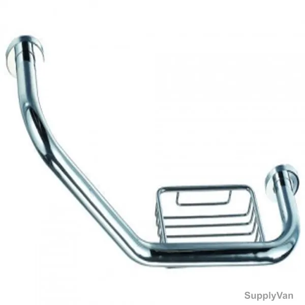 Anbi Grab Rail With Sponge Holder, ABHOT-4804-SS, Brass, Silver