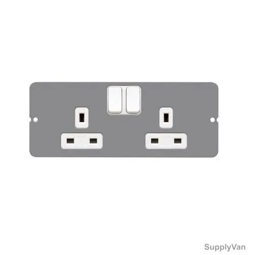 MK Twin Switch Socket Outlet for Floor Box, CXP10730, 2 Gangs, 13A, Grey