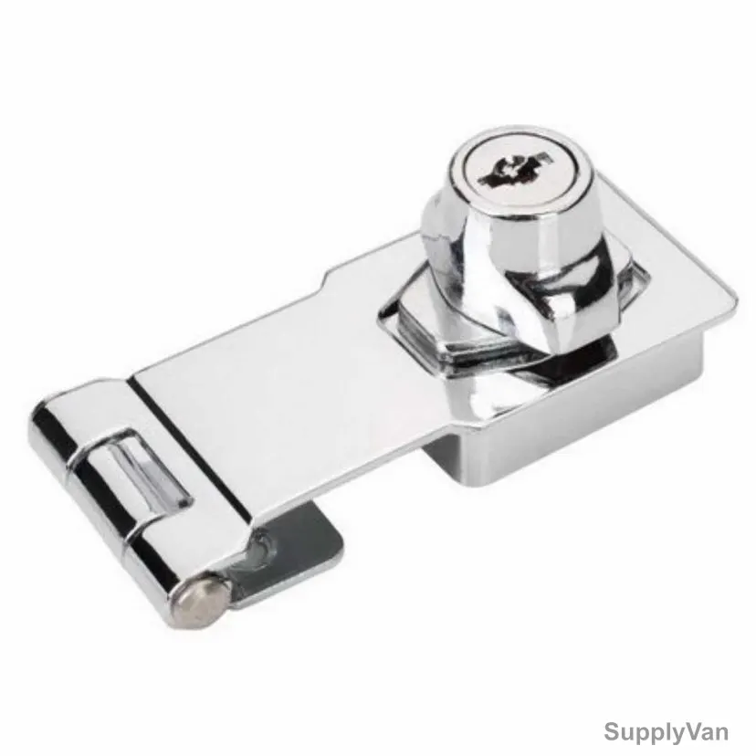 Dorfit HASP With Lock, DT381, Zinc Alloy, 77MM, 2 Key, Nickel Plated, Finish — image 1