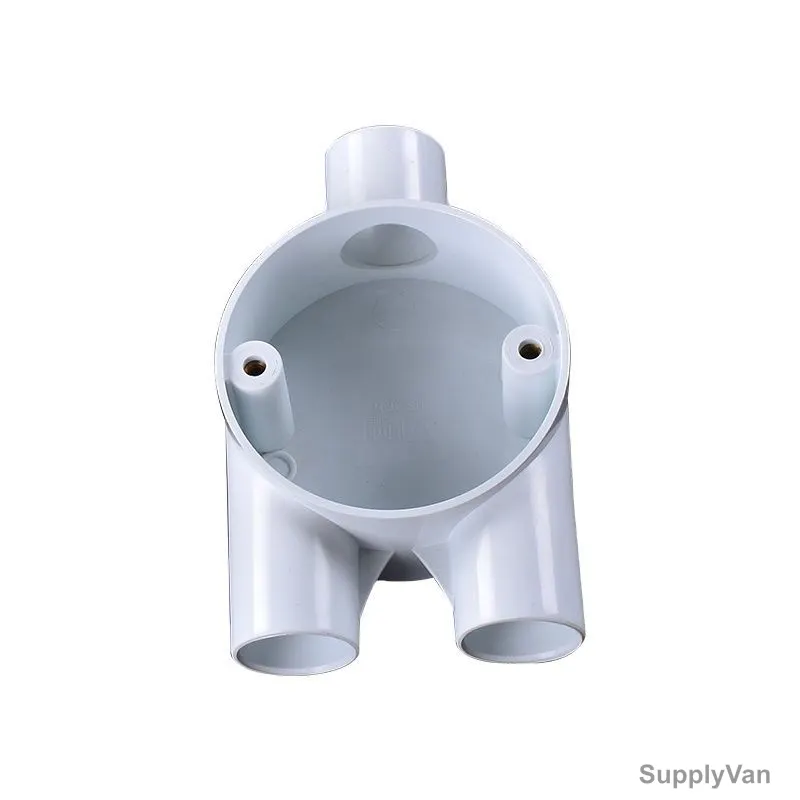 Decoduct U Shape Two Way Circular Box, DJU2, PVC, 20MM