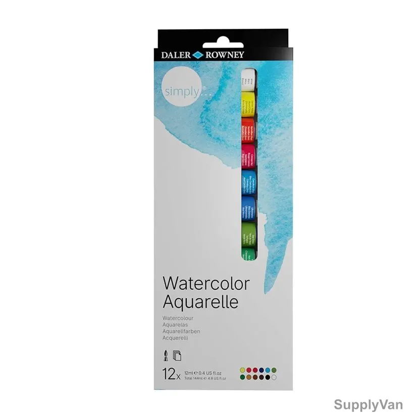 Daler Rowney Simply Watercolor Introduction Set, 134500100, 12 Pcs/Set — image 1
