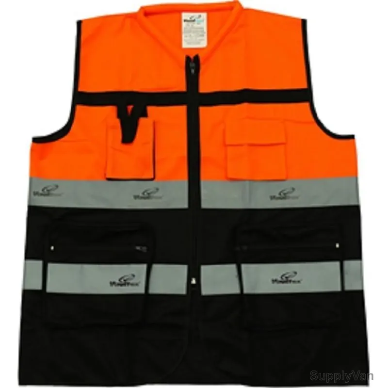 Vaultex Half Sleeve Executive Vest, DHT, 180 GSM, 5XL, Orange/Black