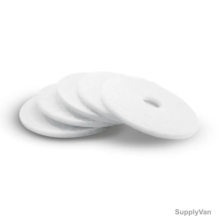 Karcher Very Soft Polishing Pad, 63694690, 432MM Dia, White, 5 Pcs/Pack