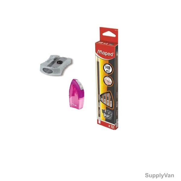 Maped Black'Peps Pencil Sharpener, MDP-VP-046, Plastic/Metal, 14 Pcs/Set