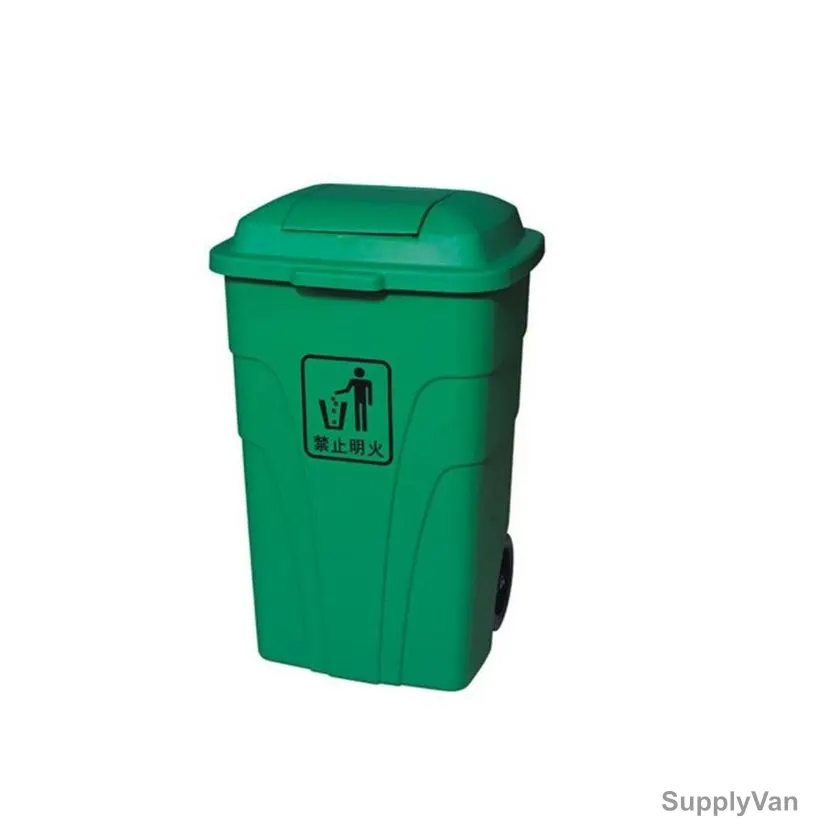 Akc Garbage Bin With Pedal, GC50G-120, Plastic, 120 Ltrs, Green