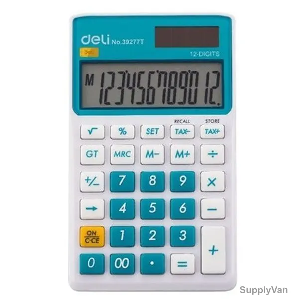 Deli Portable Calculator, E39277T, 12 Digits, Blue