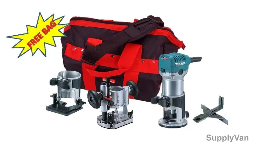 Makita Router and Trimmer With Tilt Base Set, RT0700C+KIT, 700W