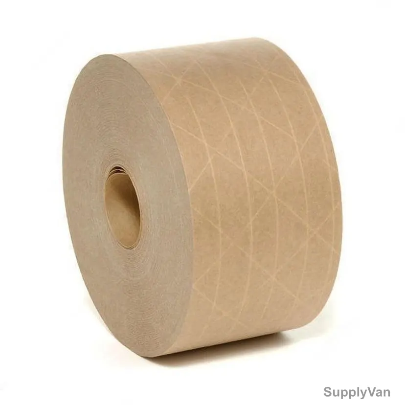 Reinforced Kraft Paper Tape Water Activated, 72MM Width x 70 Yards Length, Brown, 2 Pcs/Pack
