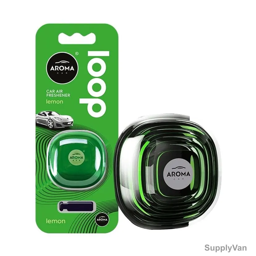 Aroma Loop Gel Car Air Freshener, Vent Clip, Lemon, 8GM