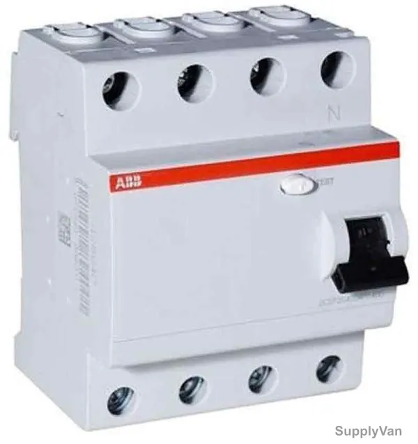 Abb Residual Current Circuit Breaker, F204AC-100-0-03-IEC, 4P, 30mA, 100A
