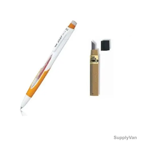 Pentel Mechanical Pencil With Lead, PEP-PACK-077, JOLT, 0.5MM, Orange, 2 Pcs/Set