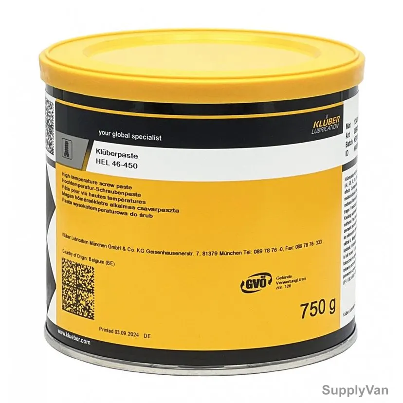 Kluber Lubrication High Temperature Screw Paste, HEL-46-450, 750GM, Black