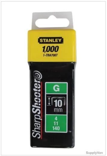 Stanley Type G Heavy Duty Staple Box, 1-TRA706T, 10MM, 1000 Pcs/Box — image 1