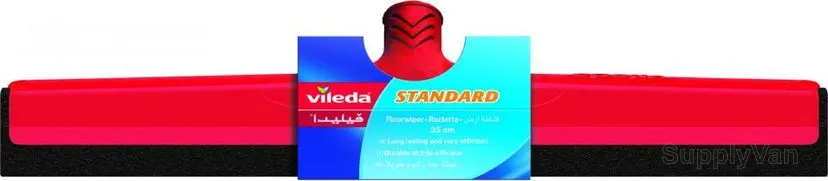 Vileda Floor Wiper With Stick, VLFC127191A, Foam, 35CM, Red and Black