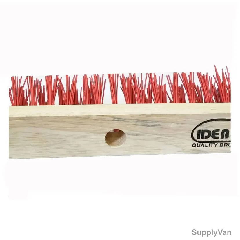 Ideal Hard Brush, 6 Row, Off-White/Red