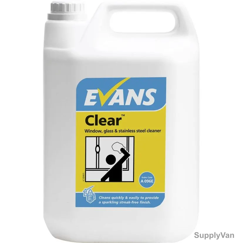 Evans Window/Glass and Stainless Steel Cleaner, 5 Ltrs, 2 Pcs/Pack