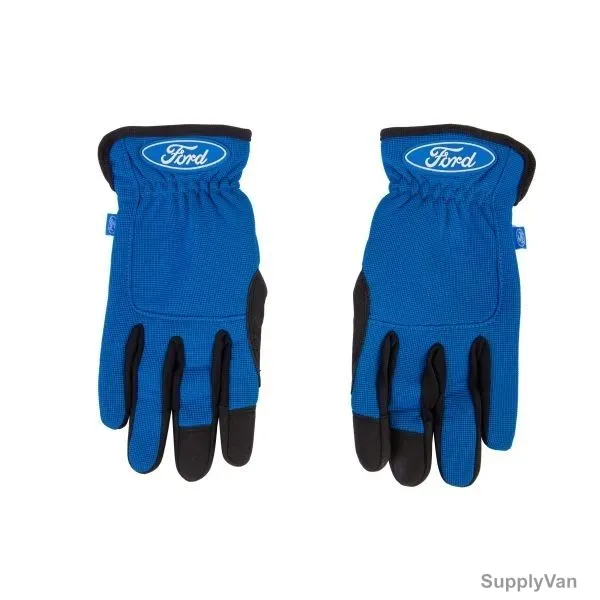 Ford Fast Fit Gloves, FHT0395, L, Black and Blue