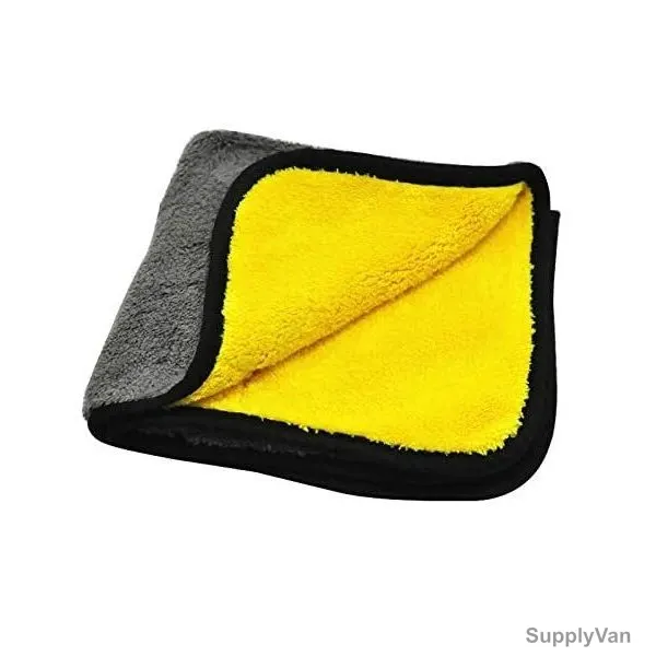 Car Cleaning Cloth, Microfiber, 840 GSM, Yellow/Grey