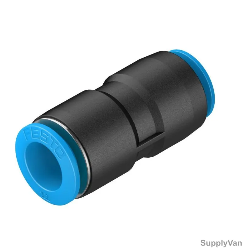 Festo Push-In Connector, QS-12-10-20, Stainless Steel/NBR, 14 Bar, 9MM Nominal Size — image 1