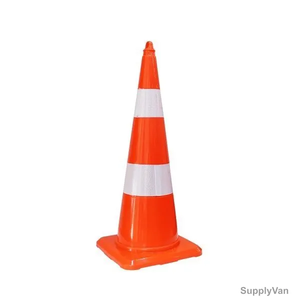 Evelux Unbreakable Traffic Cone, 12325-TK-R2, PVC, 90CM Height, 38.5 x 38.5CM Base Size, Orange — image 1