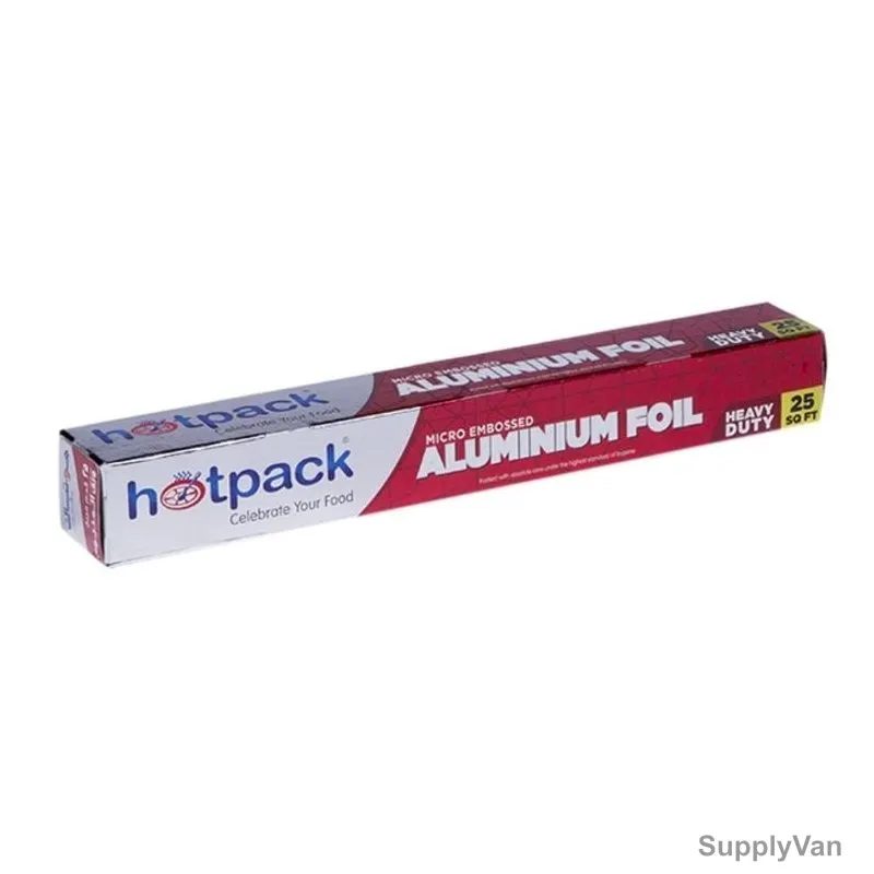Hotpack Micro Embossed Aluminium Foil, AF25SQFT, 25 Sq.ft, Silver