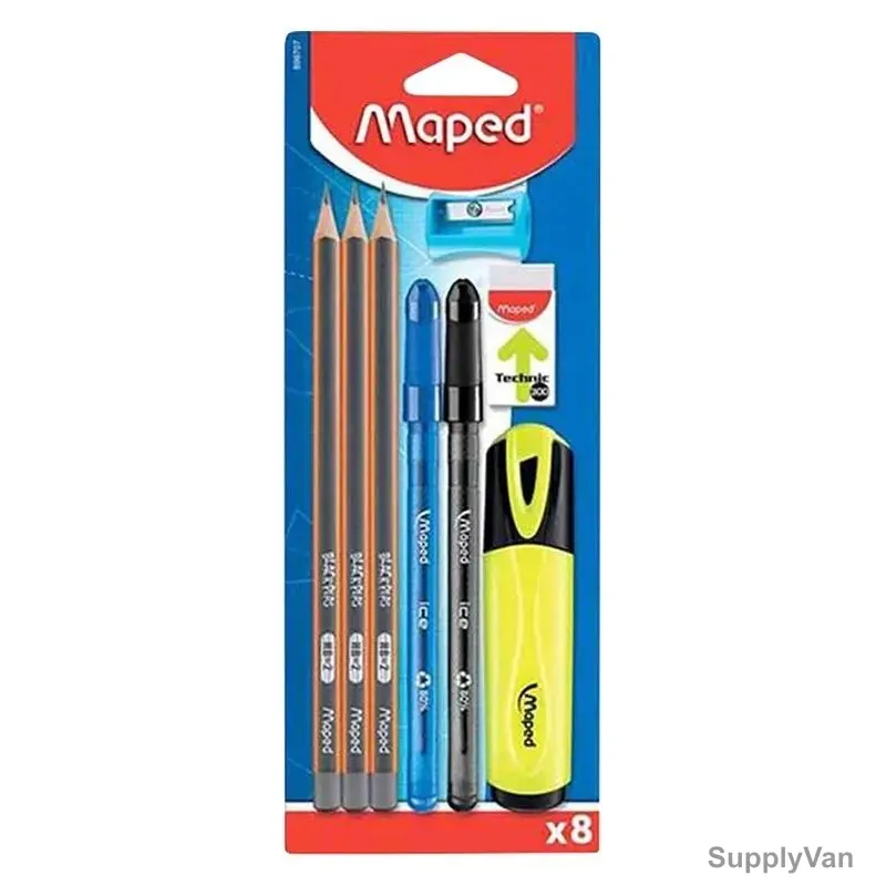 Maped Writing Set, MD-899707, Assorted Colors, 8 Pcs/Set