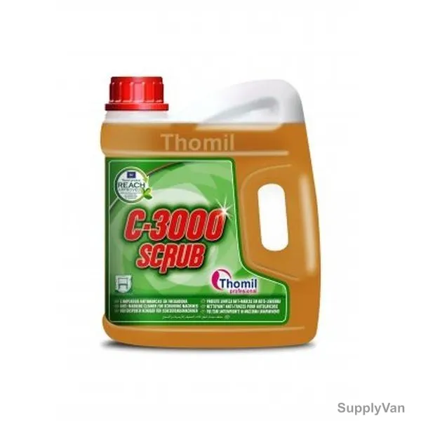 Thomil C-3000 Scrub Anti-Marking Cleaner for Scrubbing Machines, LSDE098, 4 Litre, Yellow, PK4