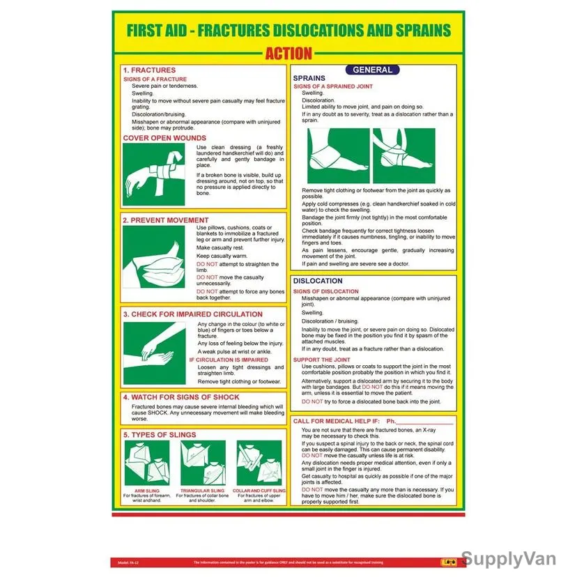 Loto-Lok First Aid Poster, FA-12, Vertical, 600 x 450MM