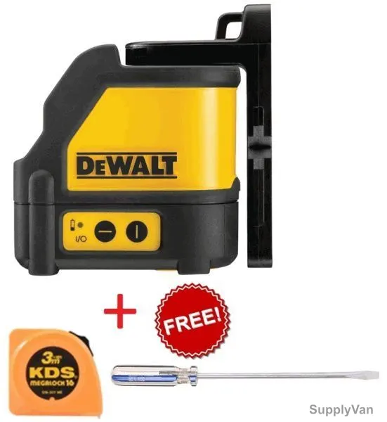 Dewalt Self-Levelling Line Laser DW088K w/Free 3Mtrs Tape and Screwdriver