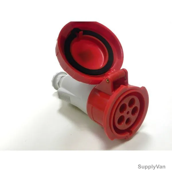 Gewiss Straight Connector, GW62042, IP67, 32A, 3P+N+E, Red