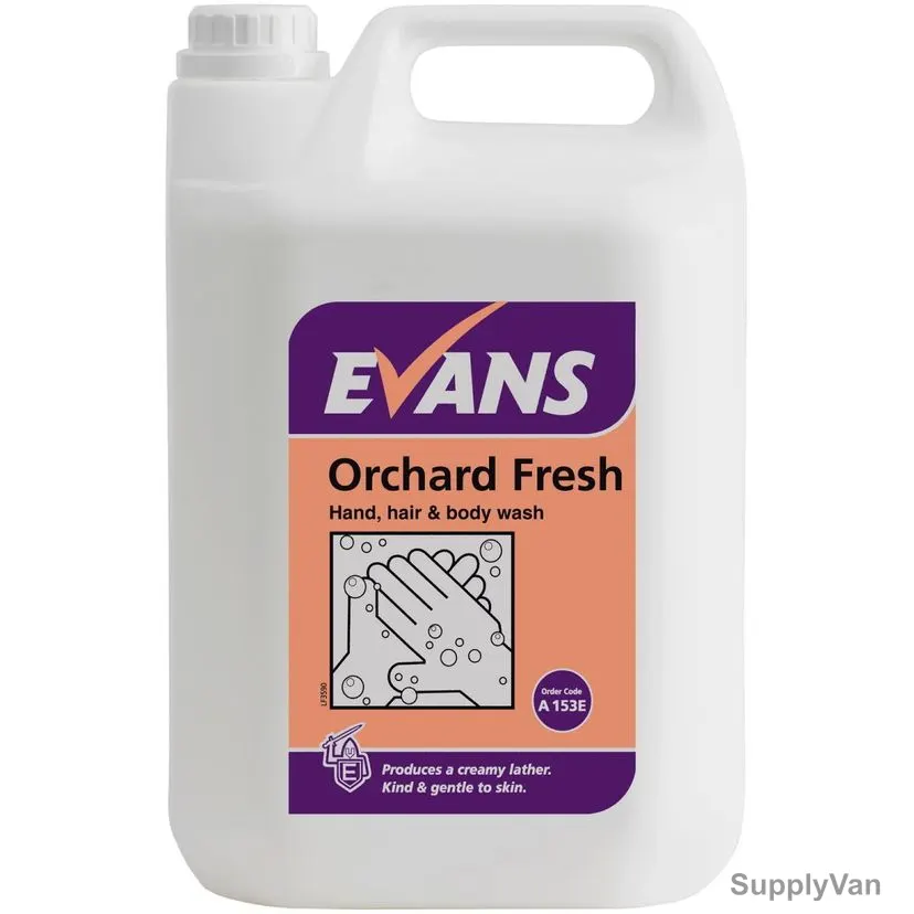 Evans Orchard Fresh Refreshing Hand/Hair and Body Wash, 5 Ltrs, 2 Pcs/Pack