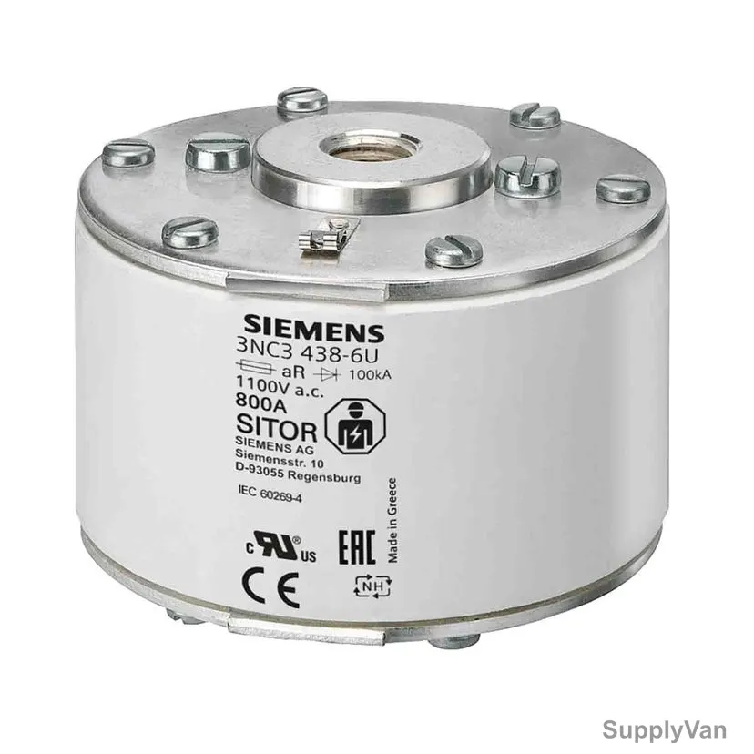 Siemens Sitor Fuse Link With Female Thread, 3NC3341-6U, NH3, 1000V, 1000A