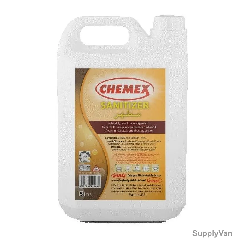 Chemex Hand Sanitizer, 5 Ltrs, 4 Pcs/Pack