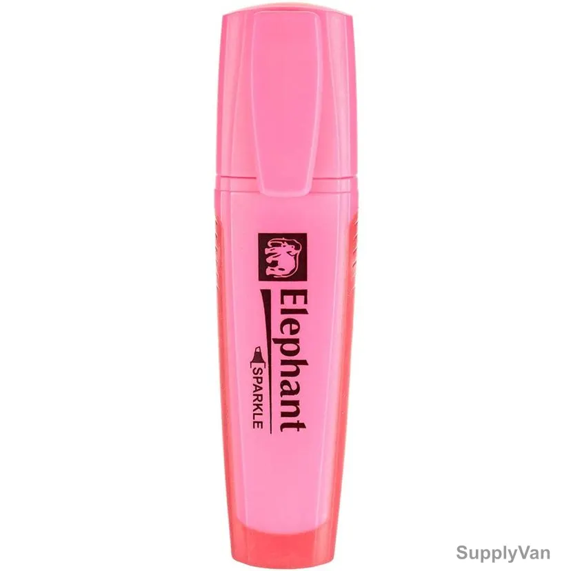 Elephant Highlighter, 206888PC, Sparkle, 2-5MM, Pink, 4 Pcs/Pack