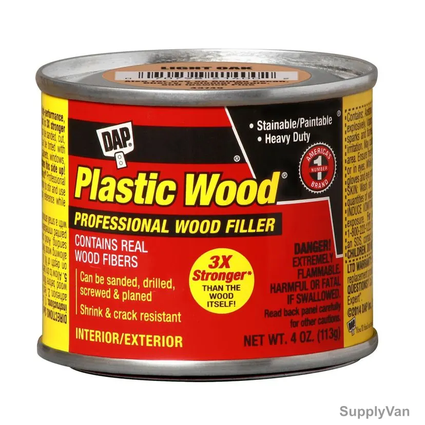 Dap Plastic Wood Professional Wood Filler, 21400, Light Oak, 4 Oz, 12 Pcs/Pack