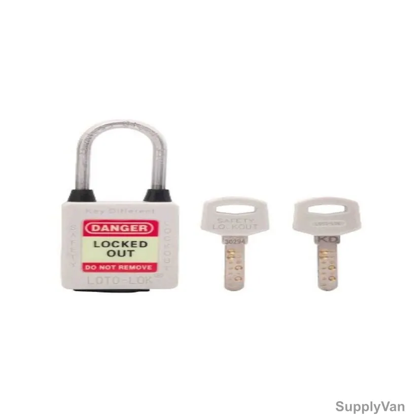 Loto-Lok Three Point Traceability Padlock, 3PTPWKDR40, Nylon and Stainless Steel, 40 x 5MM, White