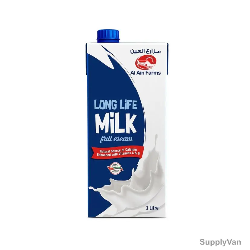 Al Ain Long Life Full Cream Milk, 1 Ltr, 4 Pcs/Pack