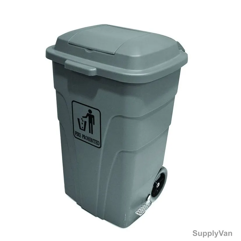 Akc Pedal Trash Bin, GC01A-120, Plastic, 120 Ltrs, Grey